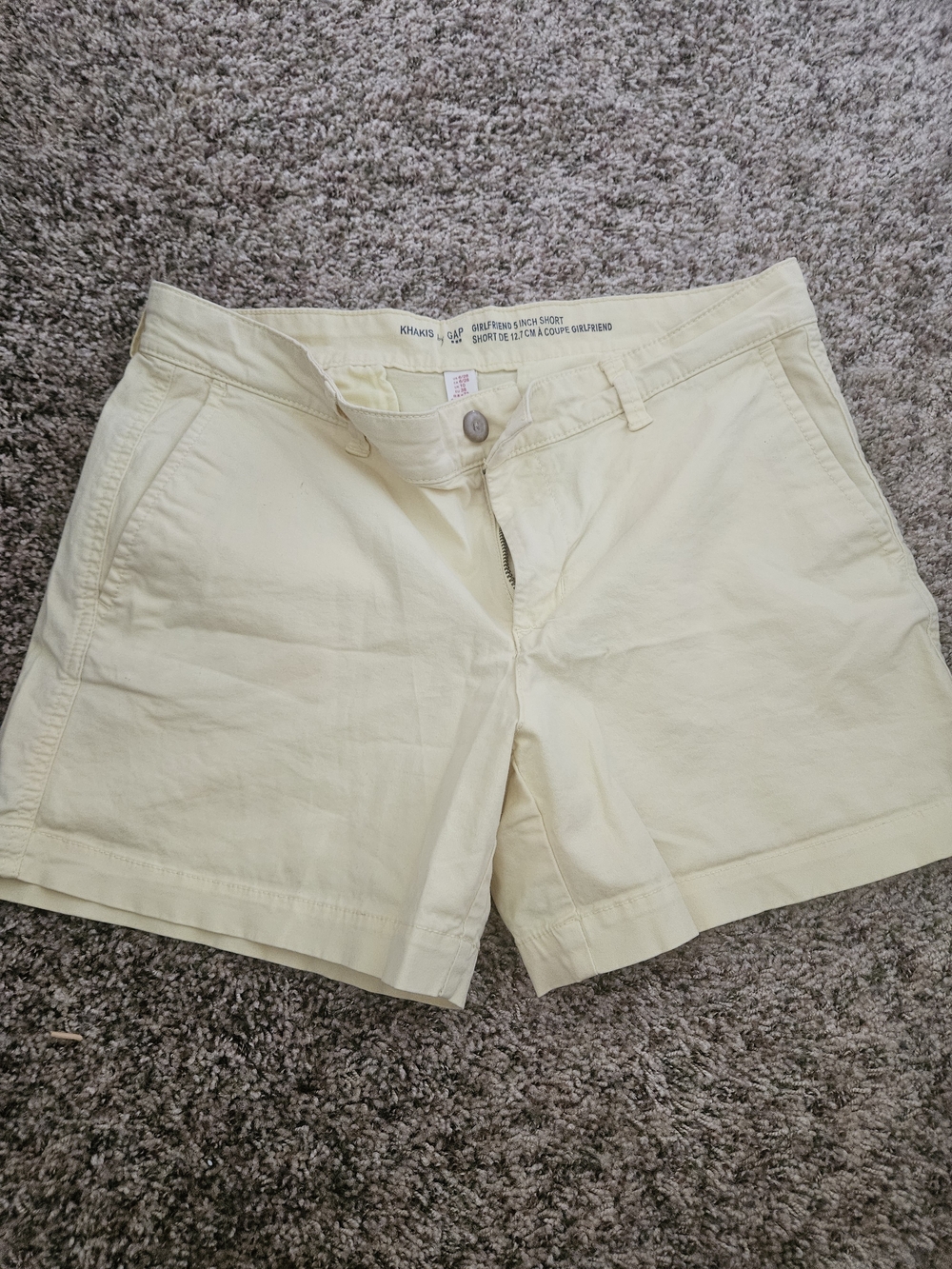 GAP Women's Pale Yellow Cotton Bermuda Shorts